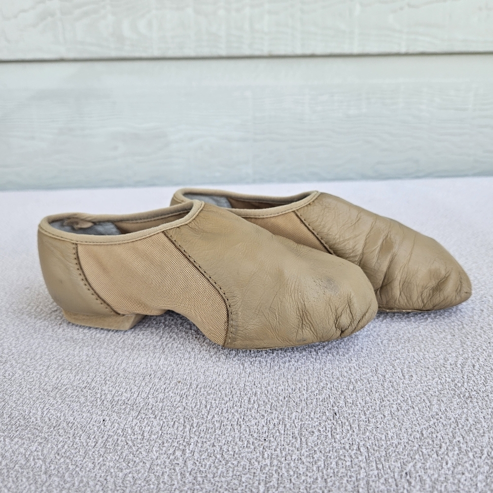 Bloch Neo-Flex Tan Jazz Shoe Youth Girl SZ 12.5 Split Sole Slip-On Dance